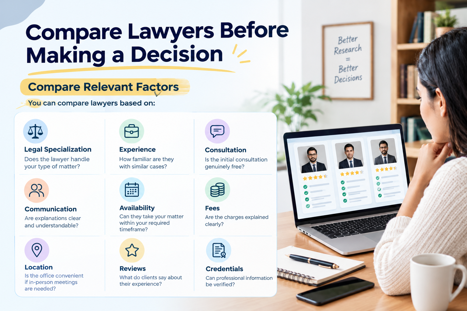 How to Compare Lawyers Before Hiring