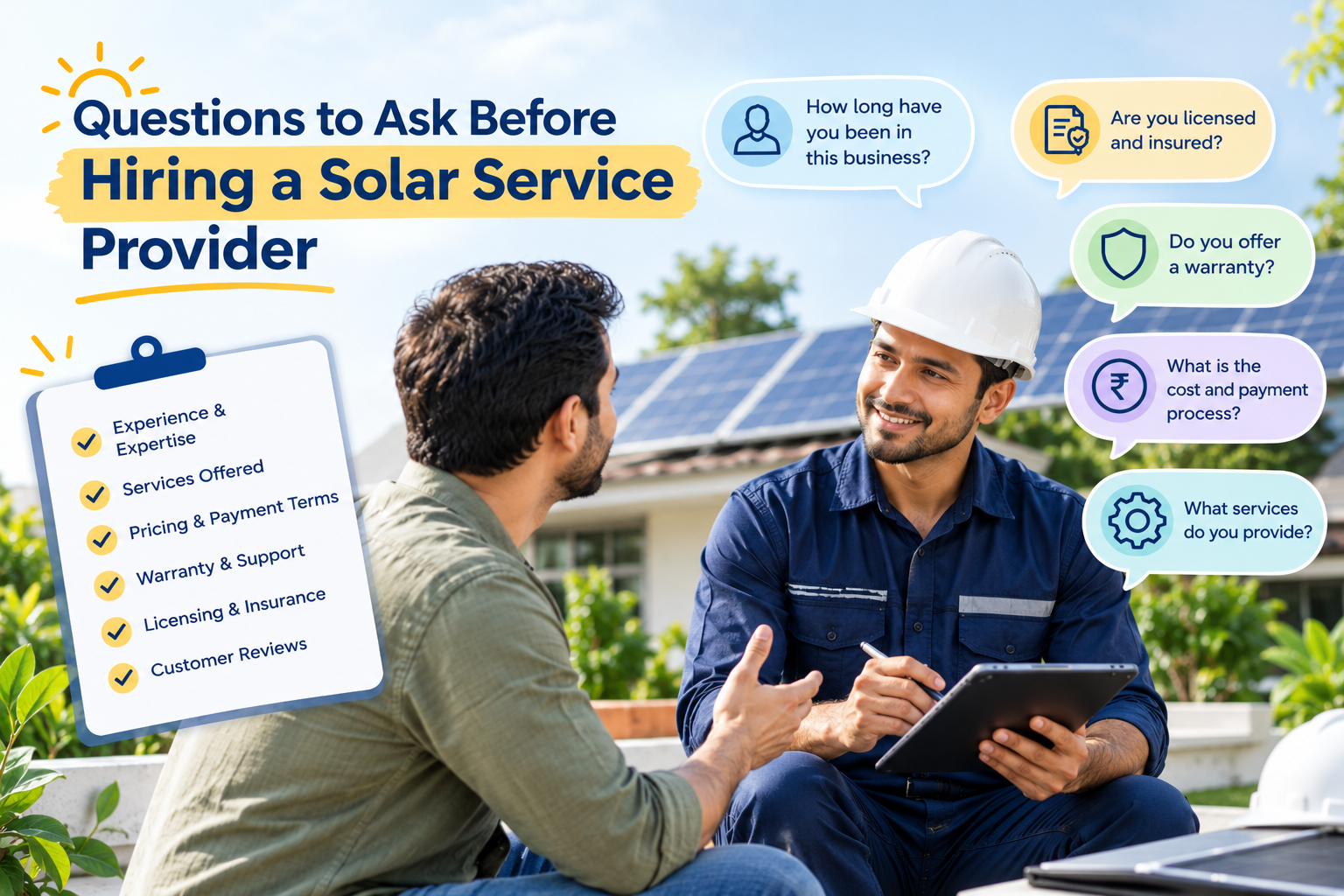 Questions to Ask Before Hiring a Solar Service Provider